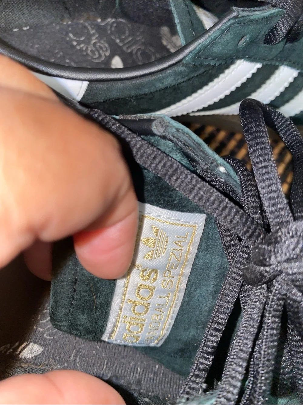 adidas Spezial Suede Sneakers in Dark Green with White Stripes